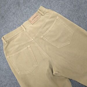 Lauren Ralph Lauren Women Beige Cotton Casual Straight Leg Pants Size 4